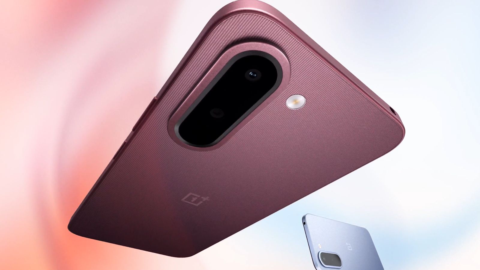 OnePlus N6x Burgundy Red colourway back design showcased