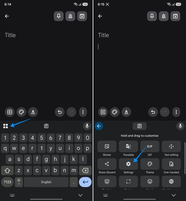 screenshot from an android phone showing how to open gboard settings screenshot from an android phone showing how to open gboard settings