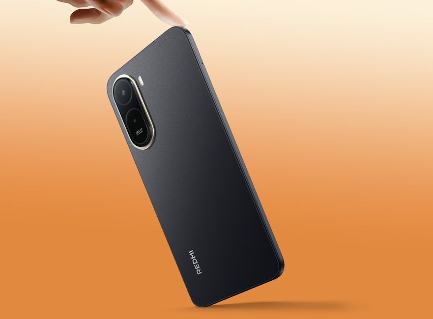 Redmi A7 4G in black colourway from the back