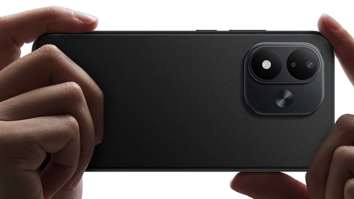 Redmi Note 17 black back design showcased while in hand Redmi Note 17 black back design showcased while in hand