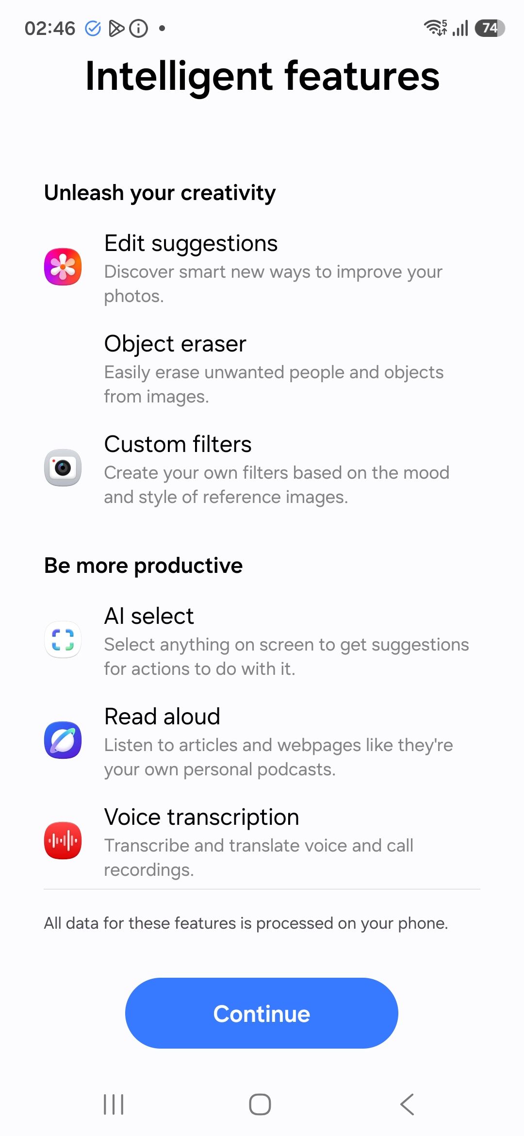 Samsung Galaxy AI Intelligent Features