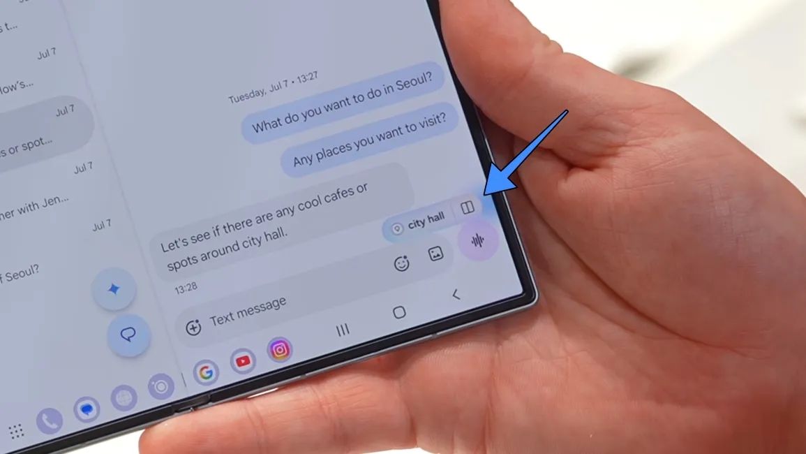 smarter now nudge feature demo on samsung foldable running one ui 9