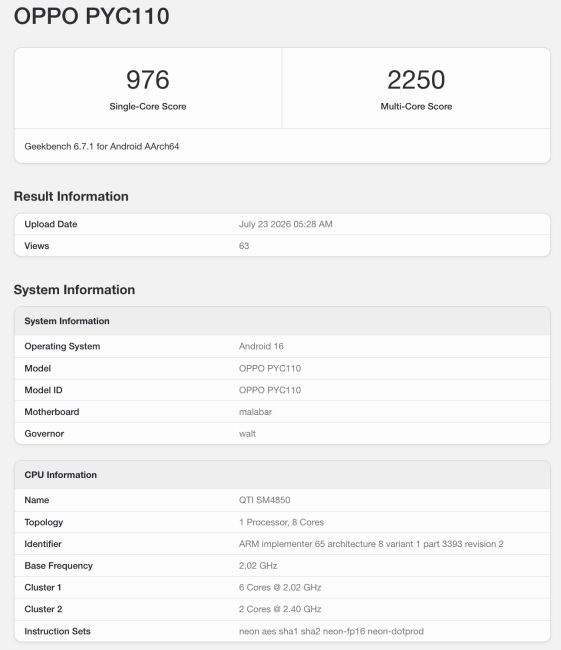 leaked geekbench score of snapdragon 4 gen 5