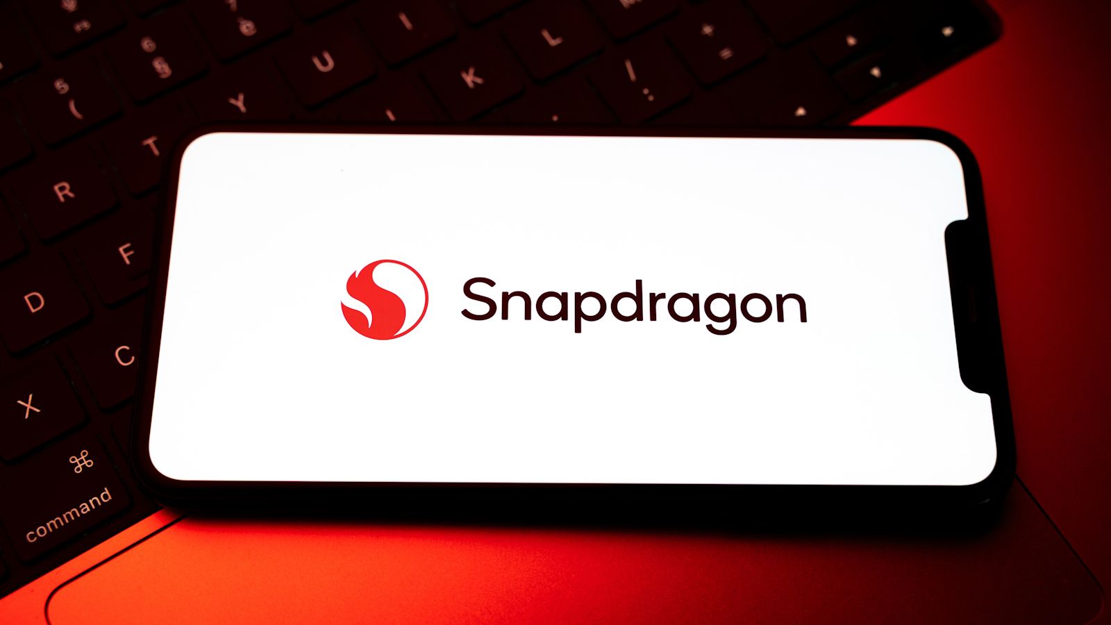 Snapdragon chipset logo open on a phone screen in a stock image Snapdragon chipset logo open on a phone screen in a stock image