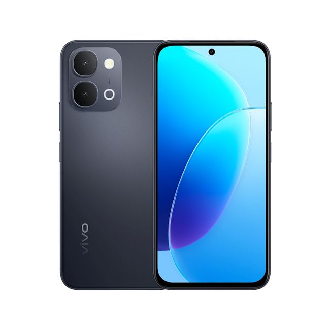 Vivo G5i Obsidian Black front and back design showcased Vivo G5i Obsidian Black front and back design showcased