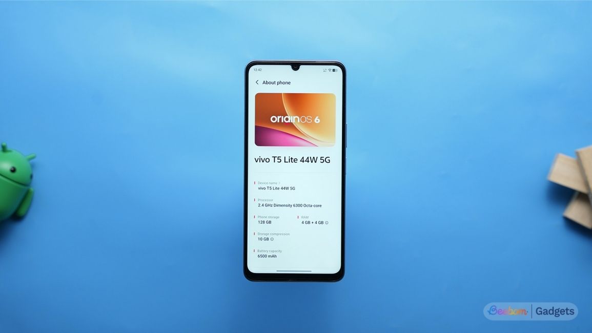 About phone page of the Vivo T5 Lite 5G phone About phone page of the Vivo T5 Lite 5G phone