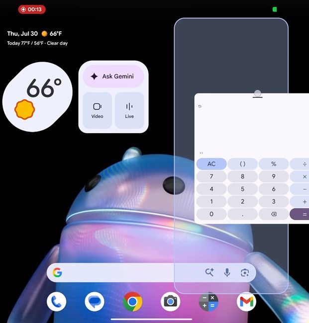 Android Canary 2608 foldable multitasking improvements