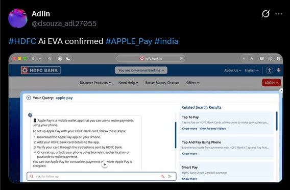 Apple Pay setup instructions on HDFC bank portal Apple Pay setup instructions on HDFC bank portal