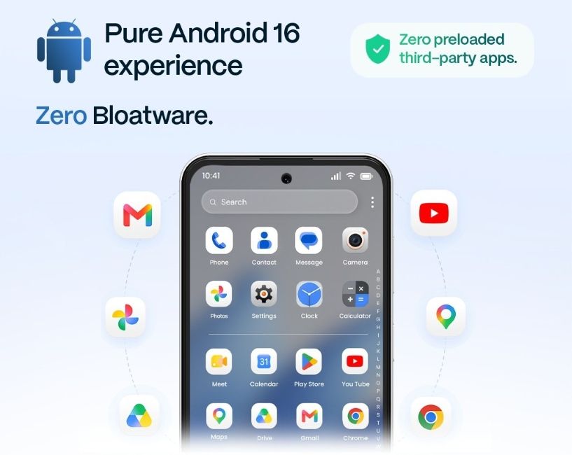 Bolt Ace 5G smartphone from the front with apps menu open