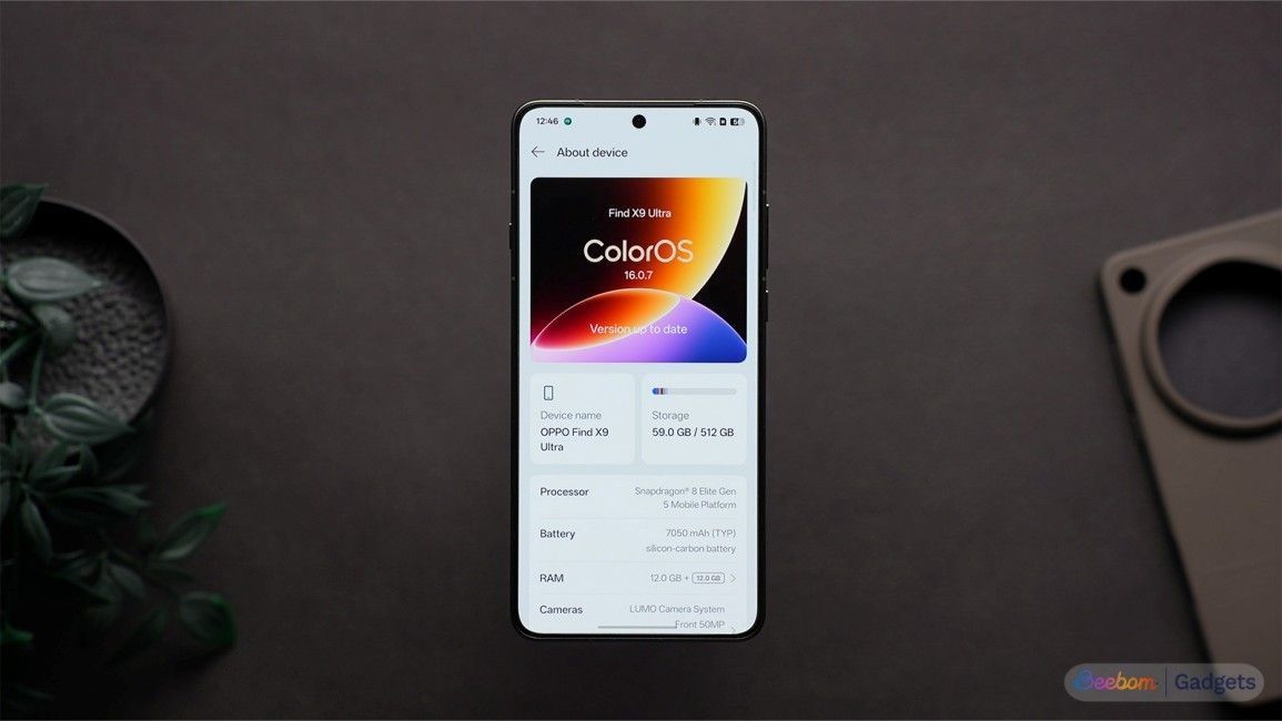 Find X9 Ultra ColorOS software about page