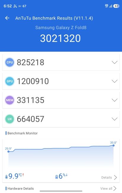 Galaxy Z Fold 8 Antutu Benchmark results