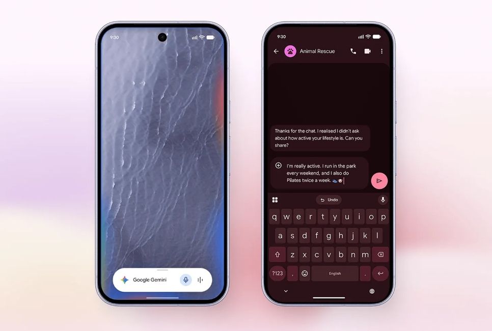 Google Pixel 11 from the front running Gemini and Google Messages Google Pixel 11 from the front running Gemini and Google Messages