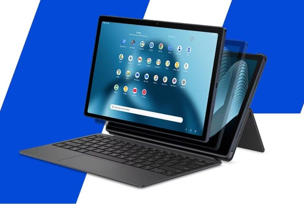 HP OmniPad hooked up to the keyboard folio