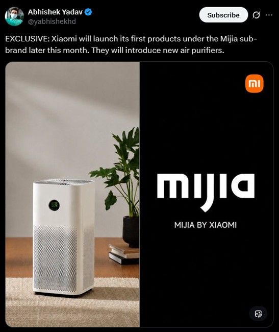 Xiaomi Mijia first product Air Purifier information