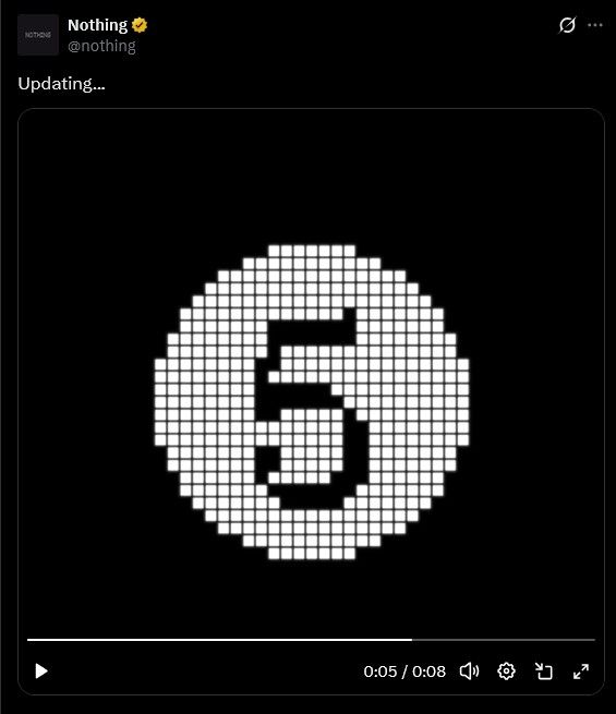 Nothing OS 5 teaser posted by Nothing on X Nothing OS 5 teaser posted by Nothing on X