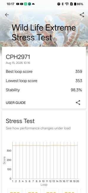 OnePlus N6x 3D Mark Benchmark screenshot