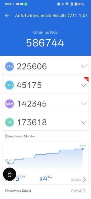 OnePlus N6x Antutu Benchmark screenshot