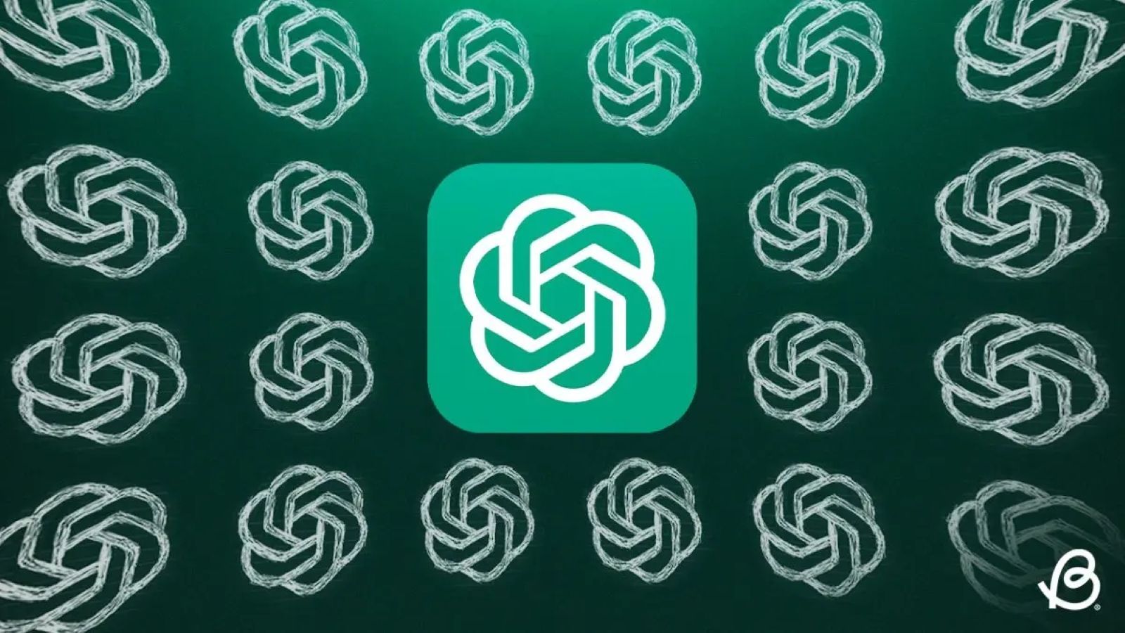 OpenAI logo in green illustration