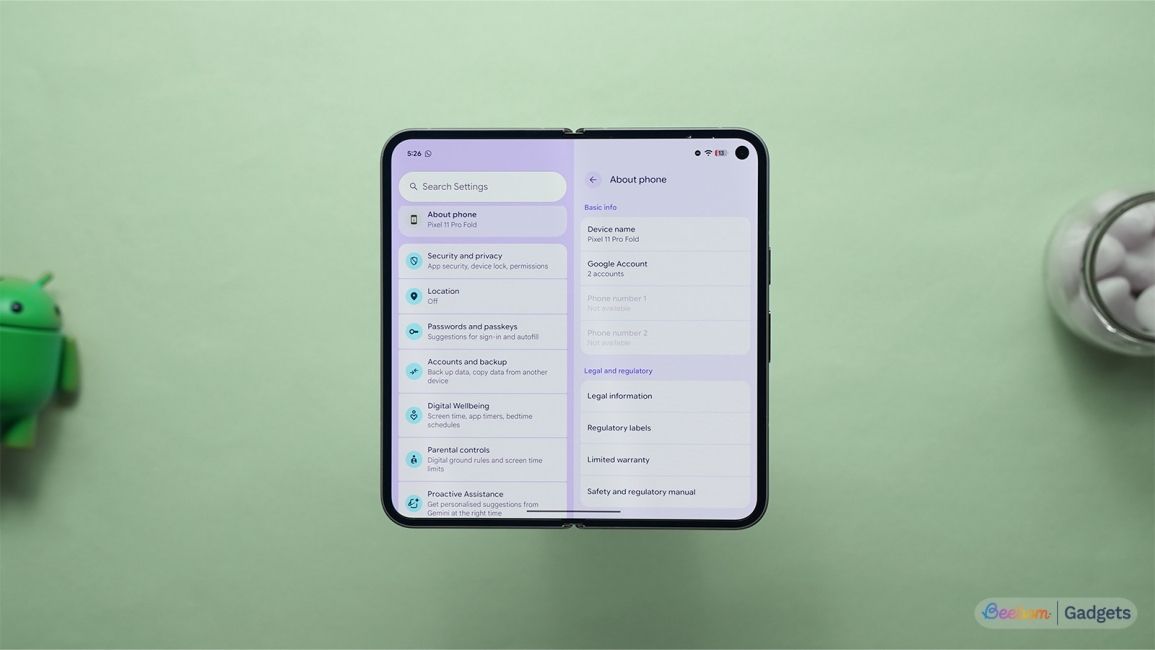 Pixel 11 Pro Fold About Page Showcase