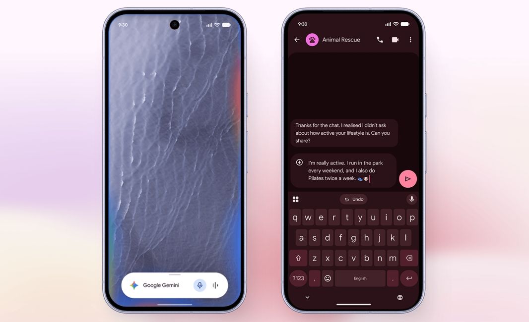 Pixel 11 leaked marketing image showing the Gemini features in the Google Messages App