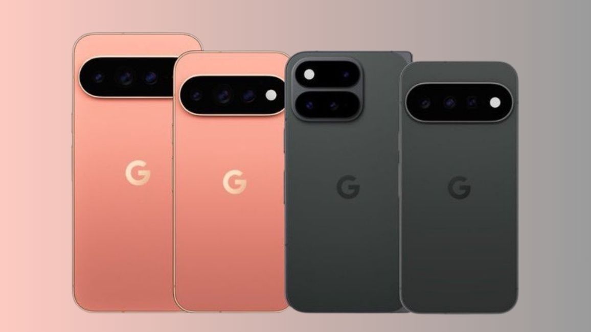 Pixel 11 series lineup side by side in different colours Pixel 11 series lineup side by side in different colours