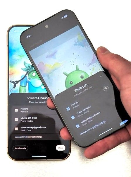 Android Tap to share Contact info