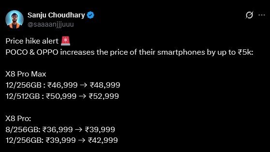 Poco X8 series price hiked in India information on X