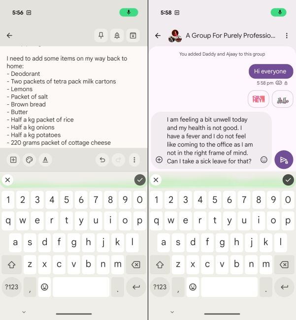 Rambler feature creating a list and changing tone on the Pixel 11 Pro Fold 