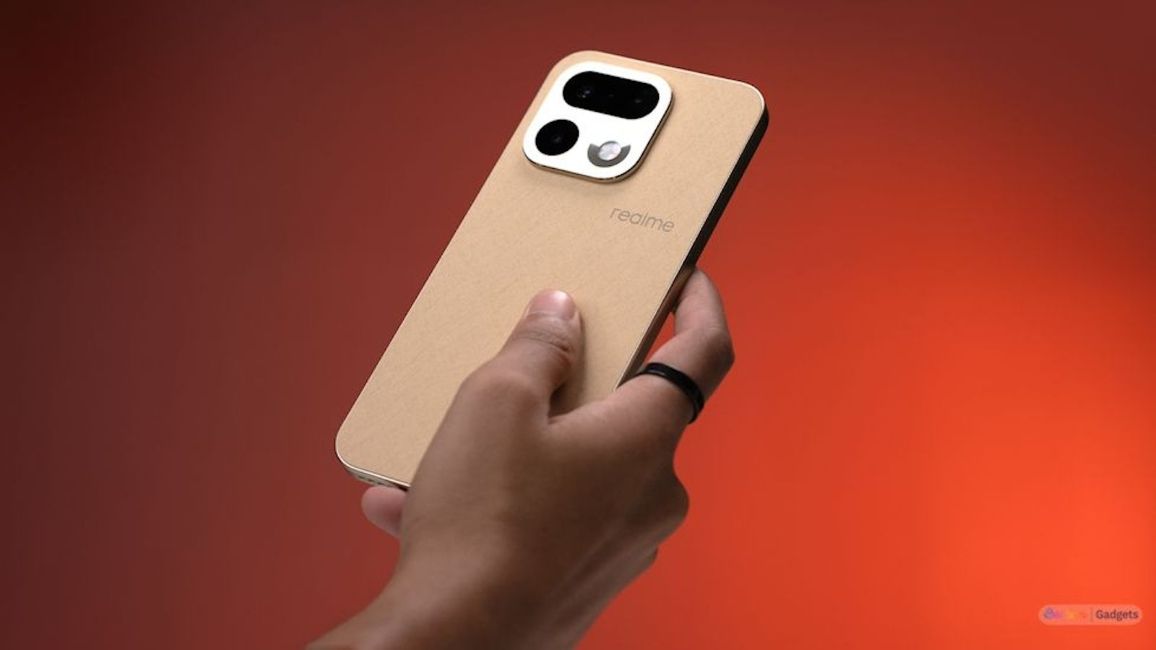 Realme 16 Pro+ smartphone from the back held in hand