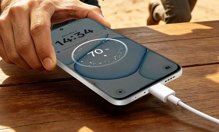 Realme 16x Charging from a wired cable