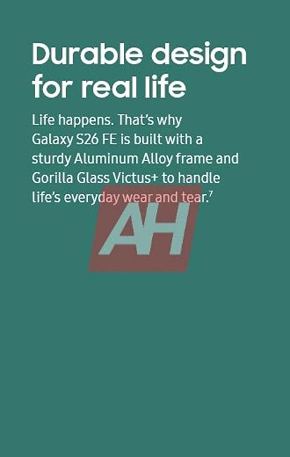 Samsung Galaxy S26 FE Build information