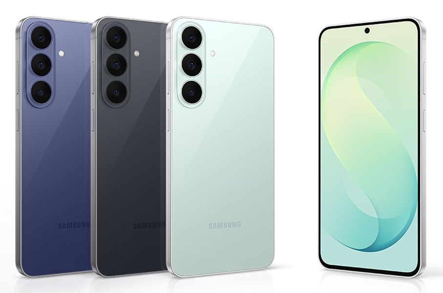 Samsung Galaxy S26 FE smartphone in three colourways