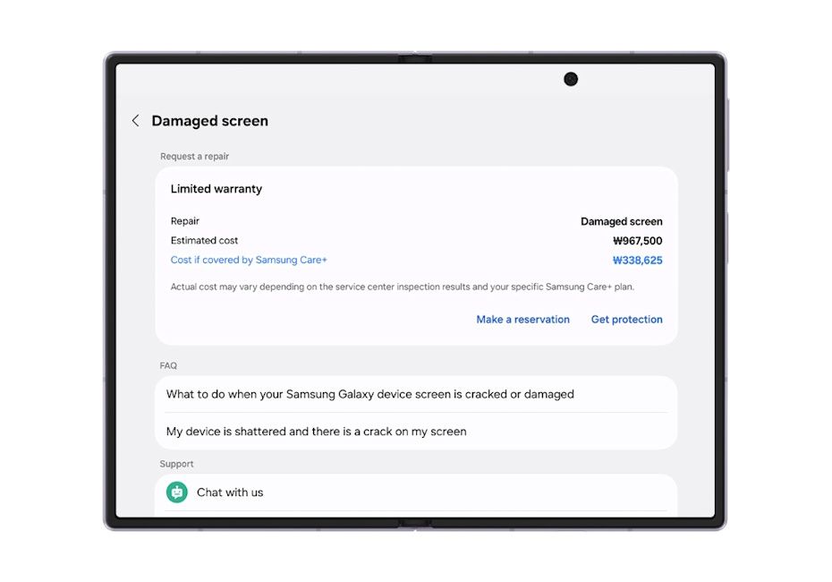 Warranty and Care Hub repair estimates Warranty and Care Hub repair estimates