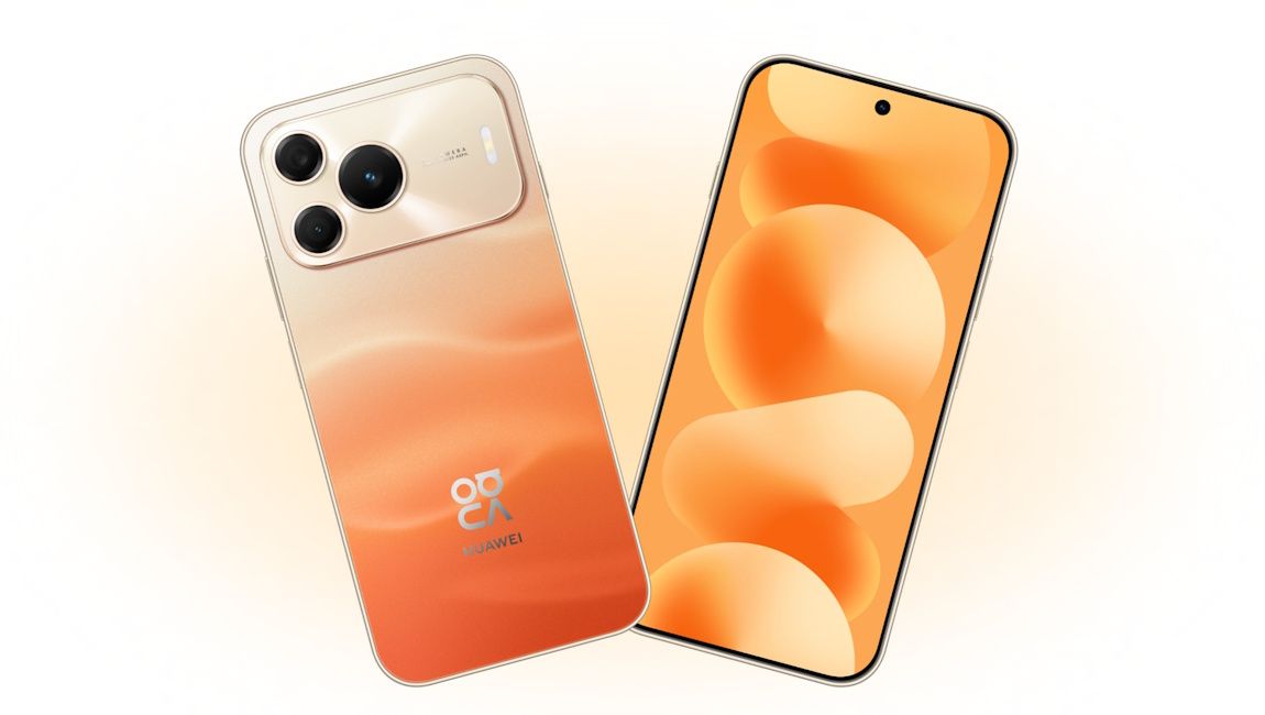 Huawei Nova 16 SE front and back design in Dawn Orange