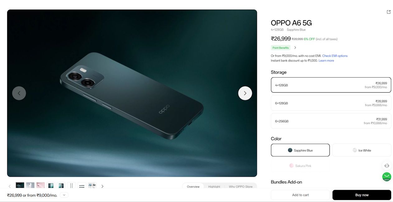 Oppo A6 price hiked in India Oppo A6 price hiked in India