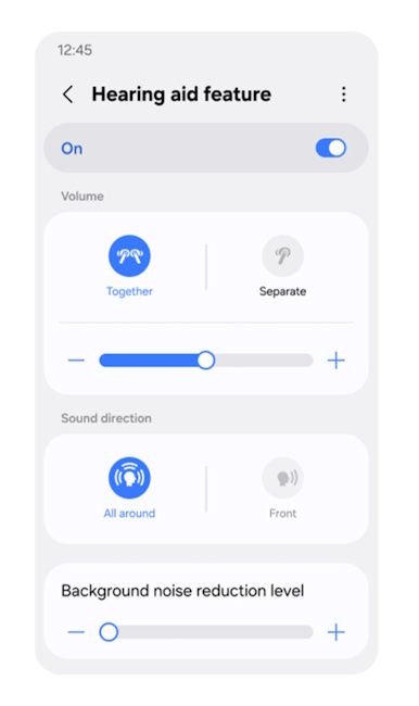 Galaxy Buds 3 Pro and Galaxy Buds 4 Pro Hearing Aid menu Galaxy Buds 3 Pro and Galaxy Buds 4 Pro Hearing Aid menu