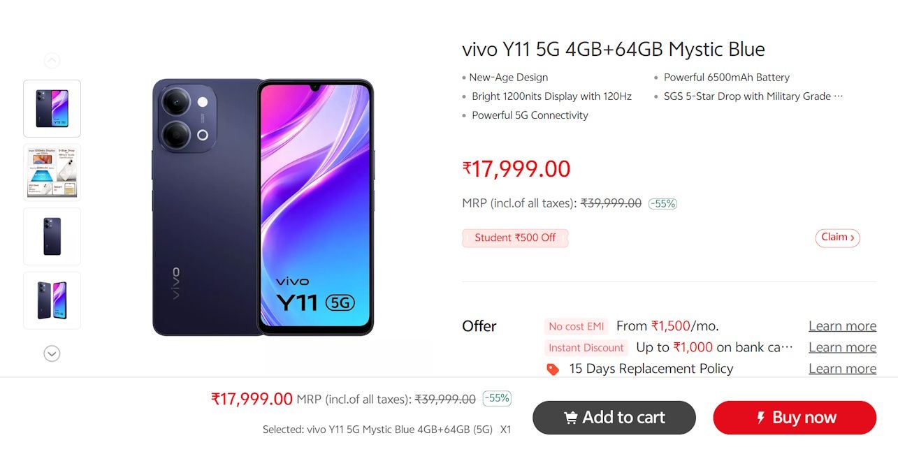 Vivo Y11 price hiked in India