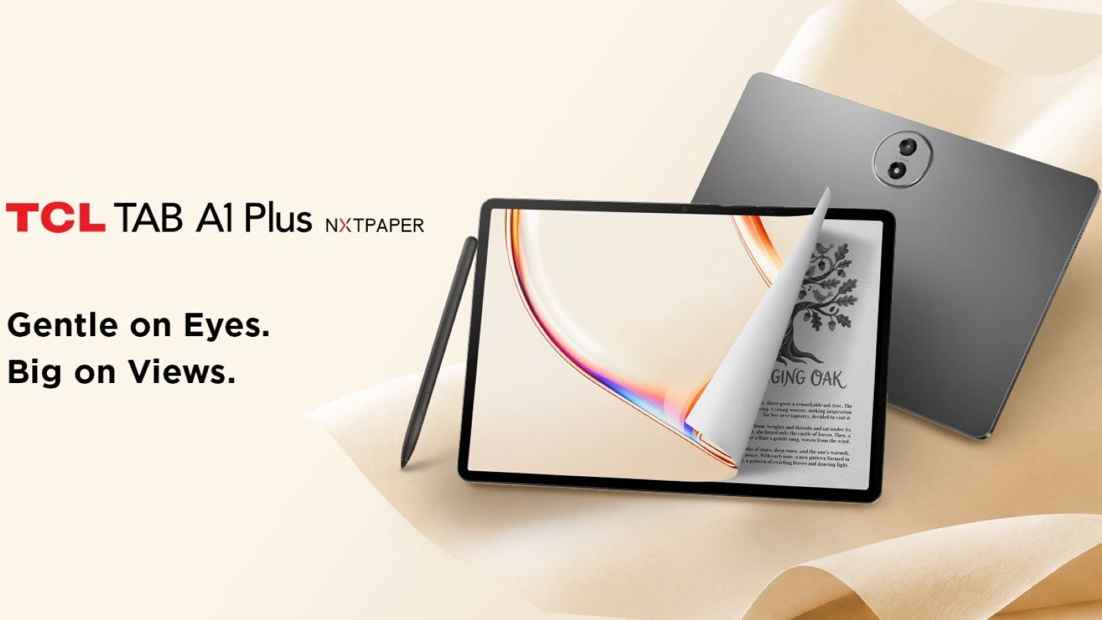TCL Tab A1 Plus from the front and back
