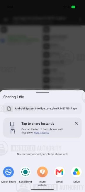 Android Share Sheet with Tap to Share