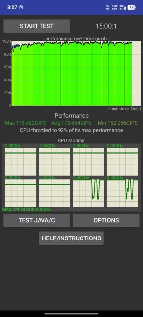 Vivo T5 Lite 5G CPU Throttling Benchmark screenshot Vivo T5 Lite 5G CPU Throttling Benchmark screenshot