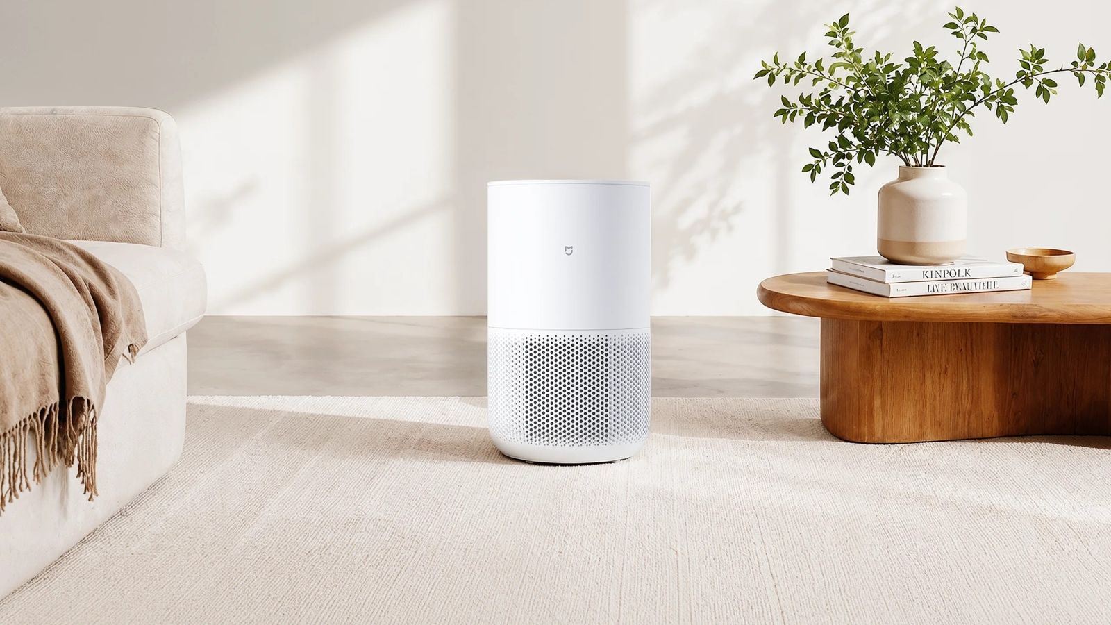 Xiaomi Mijia Air Purifier 4 Compact in a living room aesthertic Xiaomi Mijia Air Purifier 4 Compact in a living room aesthertic