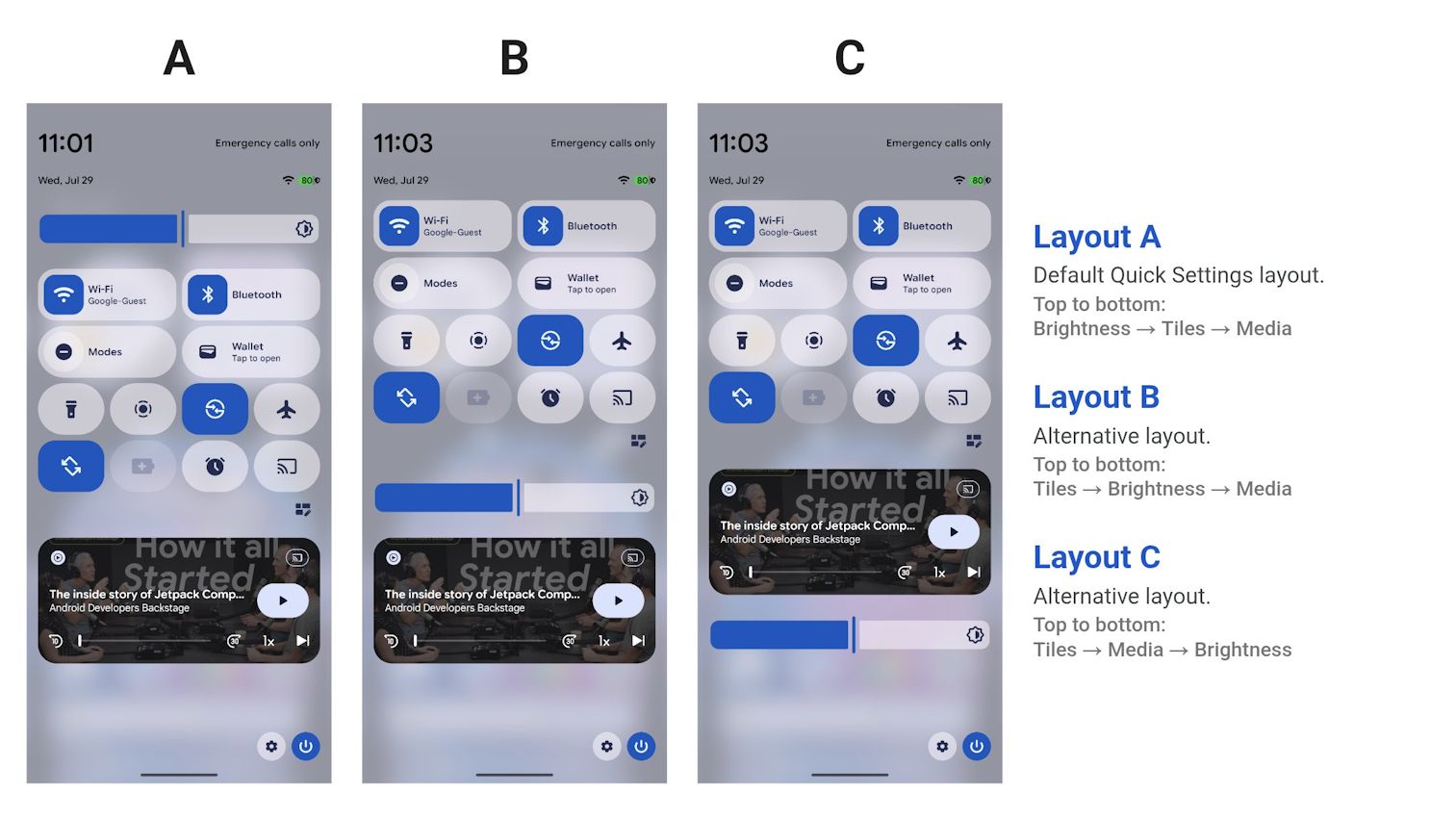Android 17 customisable Quick Settings panel layout showcased