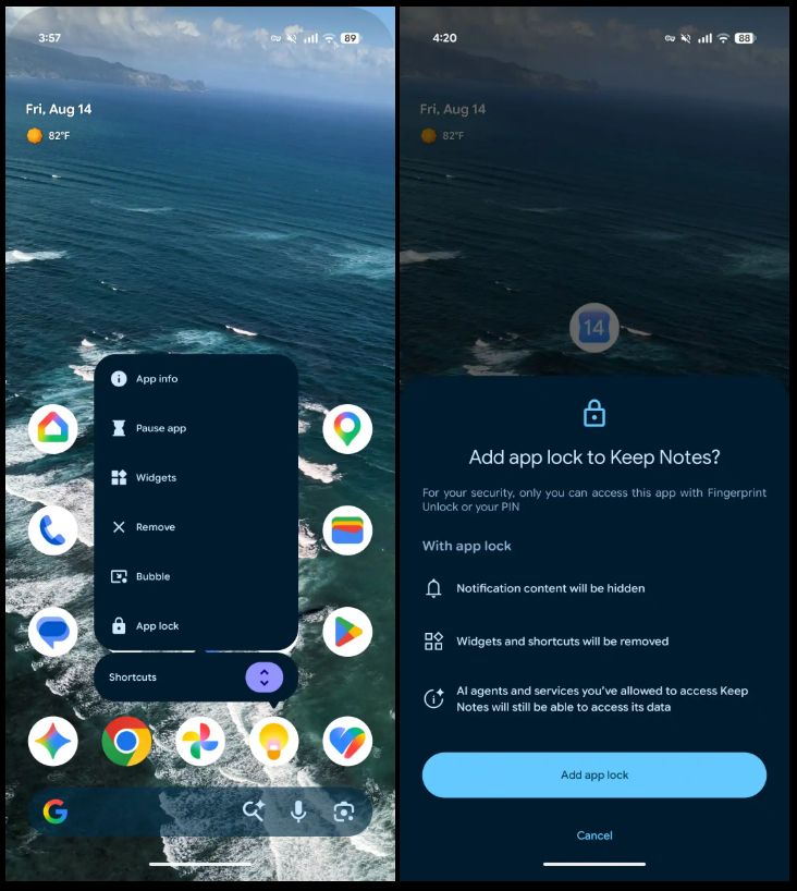 Android 17 QPR2 Beta 3 update native App lock feature showcased