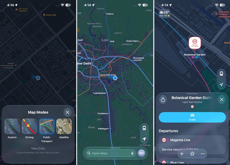 Apple Maps Transit Mode feature working showcased Apple Maps Transit Mode feature working showcased