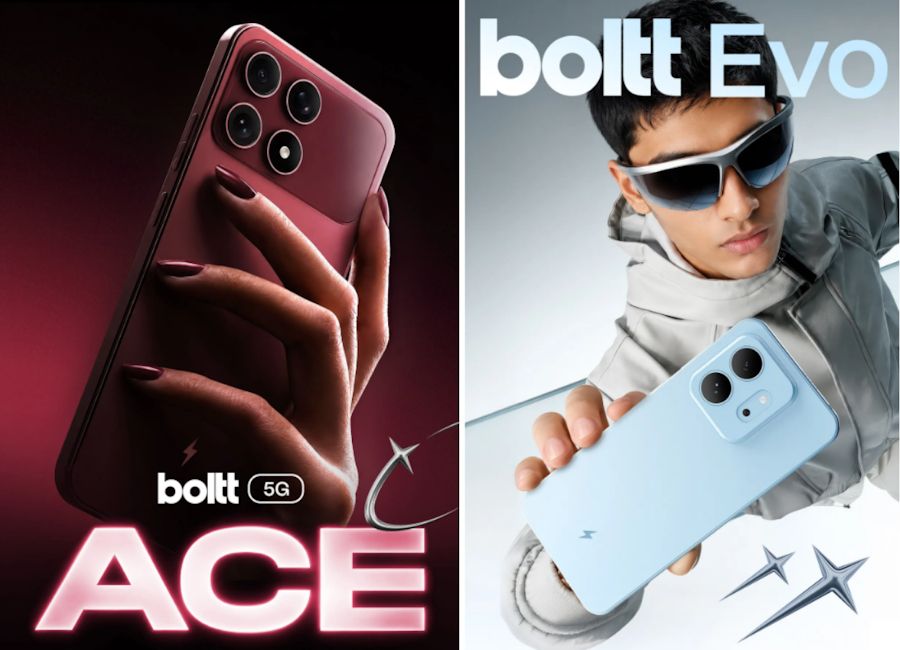 Boltt Ace 5G and Boltt Evo 4G back designs showcased side by side