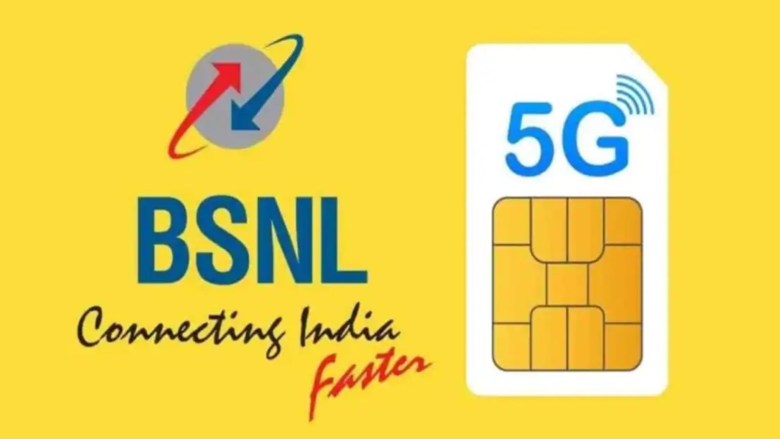 BSNL logo and picture of a 5G SIM BSNL logo and picture of a 5G SIM