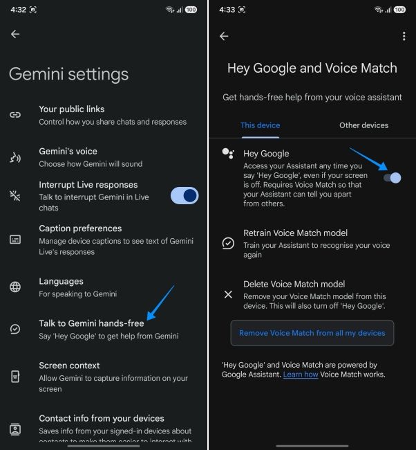 screenshot from an android phone showing how to enable gemini hands-free screenshot from an android phone showing how to enable gemini hands-free