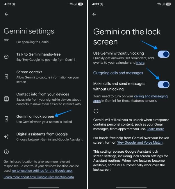 screenshot from an android phone showing how to turn on gemini on the lock screen screenshot from an android phone showing how to turn on gemini on the lock screen
