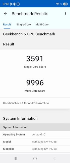 Galaxy Z Fold 8 Ultra Geekbench CPU