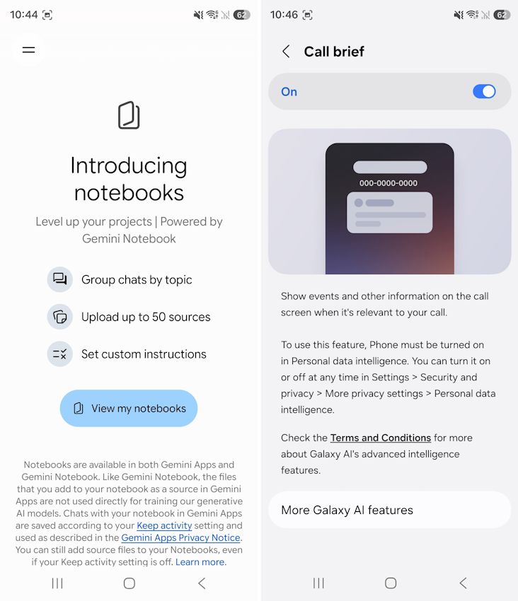 Galaxy Z Fold 8 Ultra Gemini Notebooks and Call Brief features